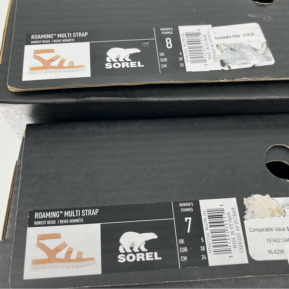 SOREL NEW ROAMING MULTI STRAP SANDALS IN HONEST BEIGE 7 8 - Picture 9 of 10